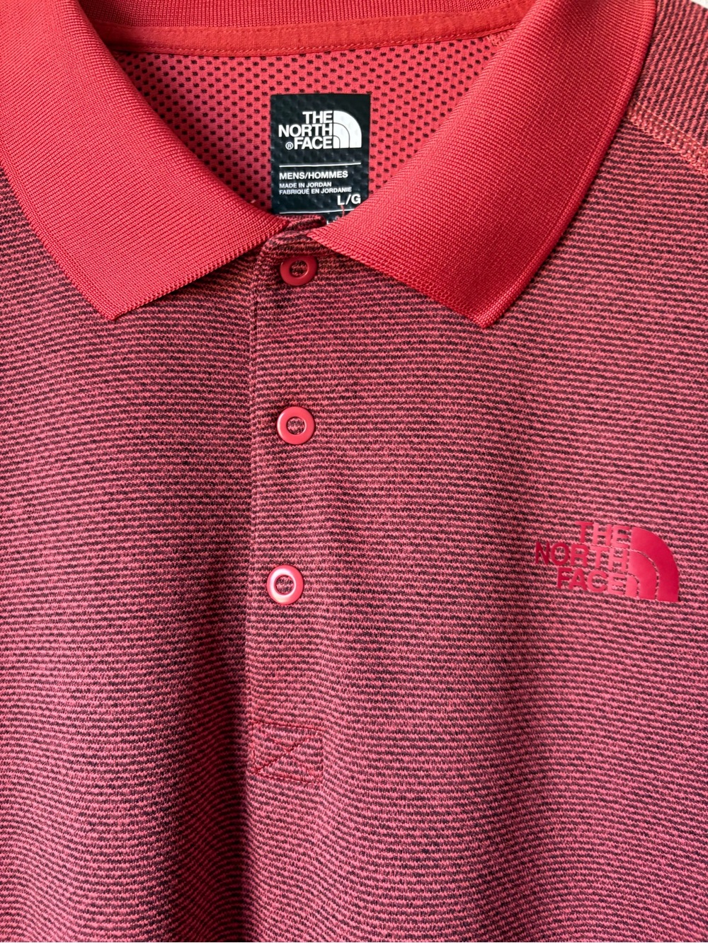 The North Face Men’s Coral-Red Striped Polo